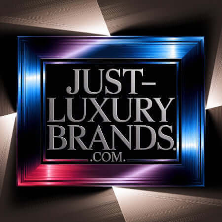 JustLuxuryBrands.com logo on an artistic background, representing a premium domain for sale.